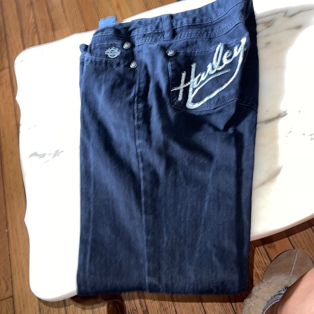 Harley Davidson black bling jeans size 8X31” inseam
